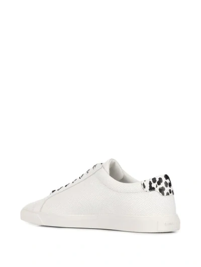 Saint Laurent White Babycat Print Perforated Calfskin Andy Sneakers In White