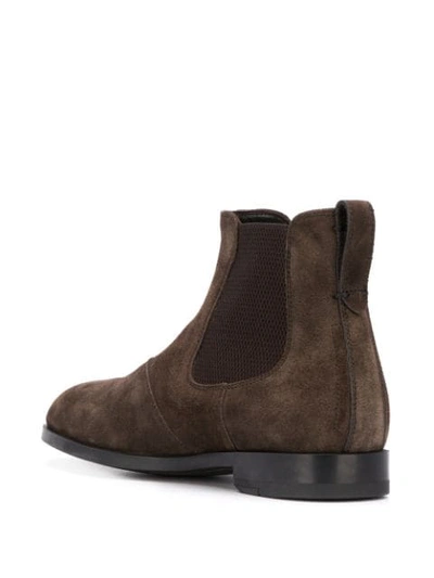 Shop Ermenegildo Zegna Leather Ankle Boots In Brown