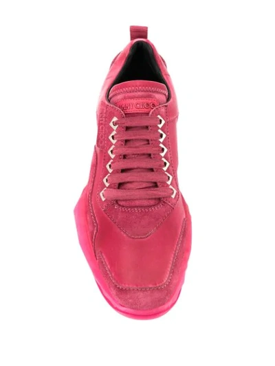 Shop Jimmy Choo Diamond Low-top Sneakers In Red