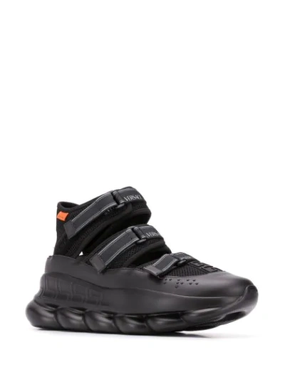 Shop Versace Chain Reaction Sandals In Black