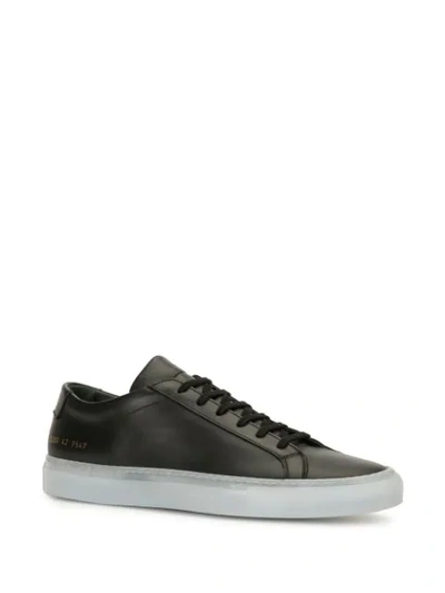 Shop Common Projects Achilles Ice Sole Leather Trainers In Black