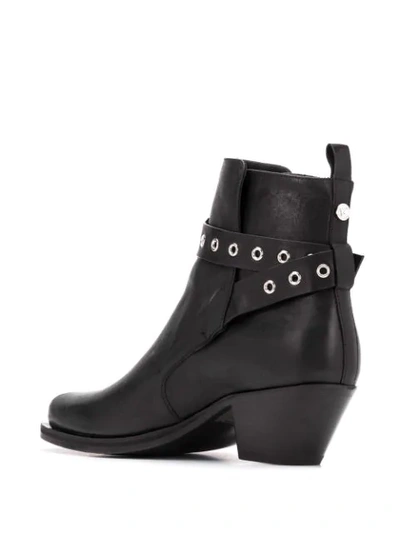 Shop Versace Wrap-around Strap Ankle Boots In Black