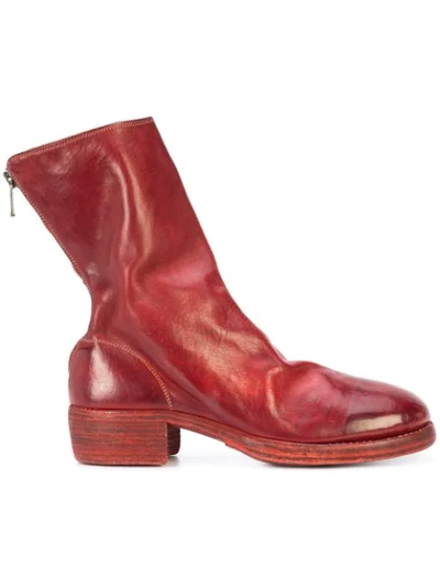 Shop Guidi Zip Up Boots In Red