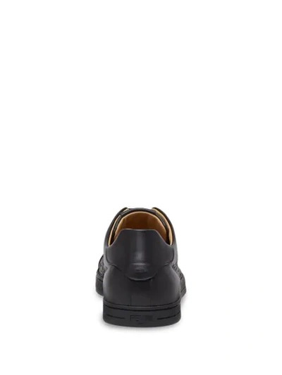 Shop Fendi Logo Cut Out Sneakers In Black