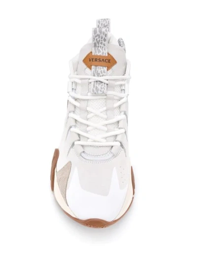 Shop Versace Squalo Hiker Snakers In White