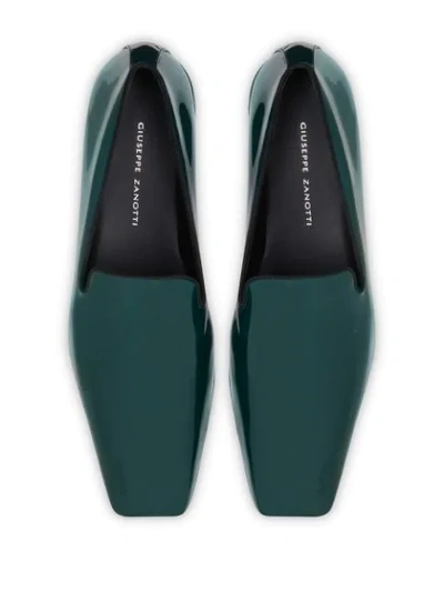 Shop Giuseppe Zanotti Elio Patent-effect Loafers In Green