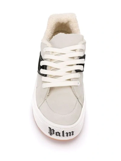 Shop Palm Angels Logo-print Stripe-detail Sneakers In White