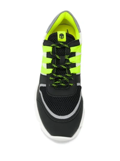 Shop Hydrogen Colour Block Low-top Sneakers In Black