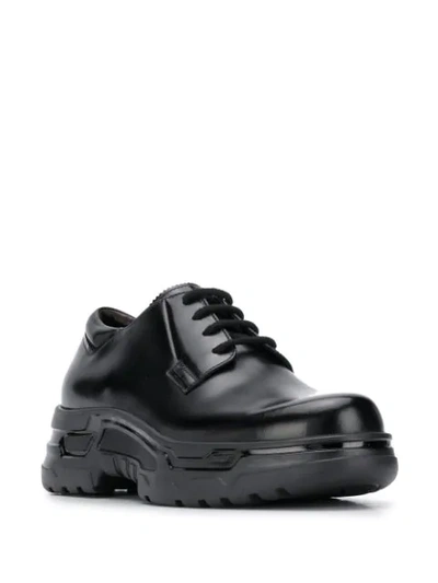 Shop Giorgio Armani Lace-up Chunky Sole Shoes In Black