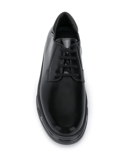 Shop Giorgio Armani Lace-up Chunky Sole Shoes In Black