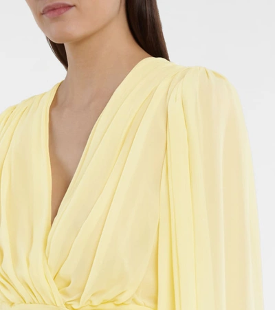 Shop Dolce & Gabbana Silk Chiffon Blouse In Yellow