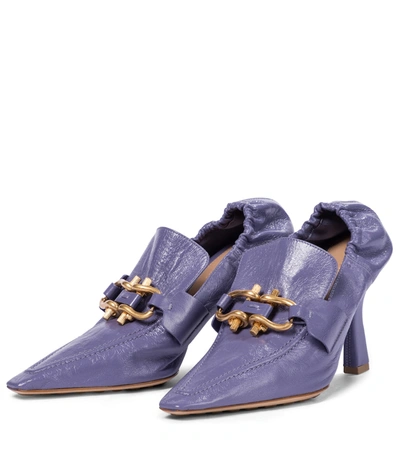 Shop Bottega Veneta Madame Leather Pumps In Lavender