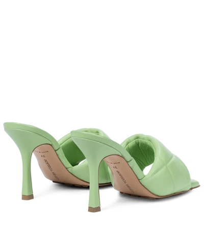 Shop Bottega Veneta Rubber Lido Leather Sandals In Green