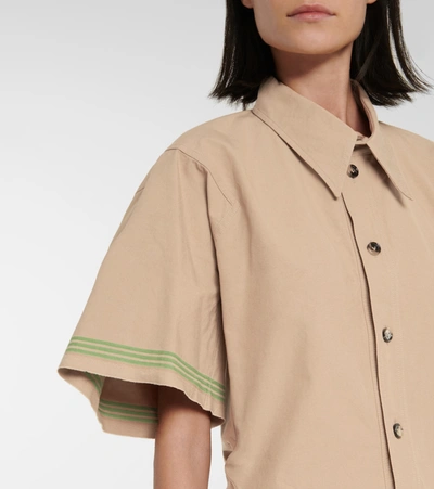 Shop Bottega Veneta Cotton Shirt In Beige