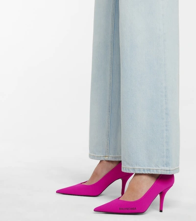 Shop Balenciaga Knife Knit Pumps In Pink