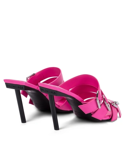 Shop Balenciaga Buckled Leather Sandals In Pink