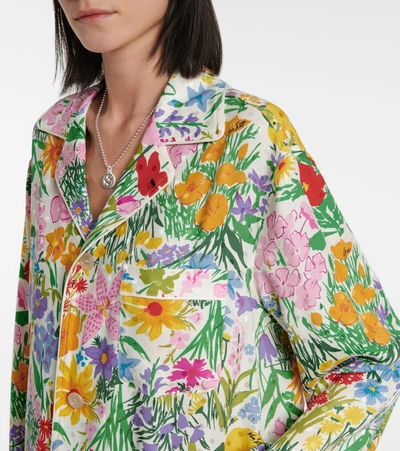 Shop Gucci X Ken Scott Floral Silk-jacquard Shirt In Multicoloured
