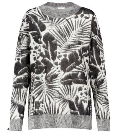 Shop Saint Laurent Jacquard Sweater In Black