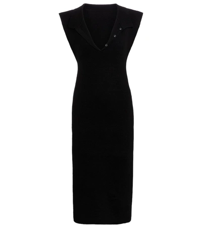 Shop Jacquemus La Robe Santon Linen Midi Dress In Black