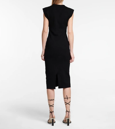 Shop Jacquemus La Robe Santon Linen Midi Dress In Black