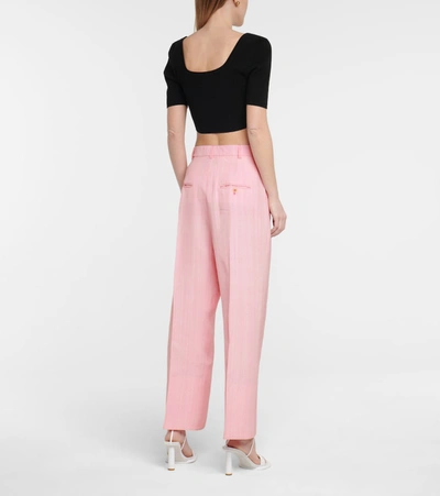 Shop Jacquemus Le Pantalon Santon Wide-leg Pants In Pink