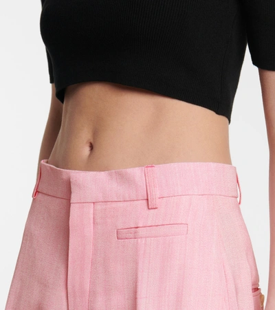 Shop Jacquemus Le Pantalon Santon Wide-leg Pants In Pink