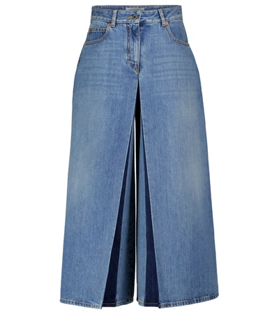Shop Valentino Vgold Wide-leg Jeans In Blue