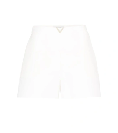 Shop Valentino High-rise Cotton-blend Shorts In White