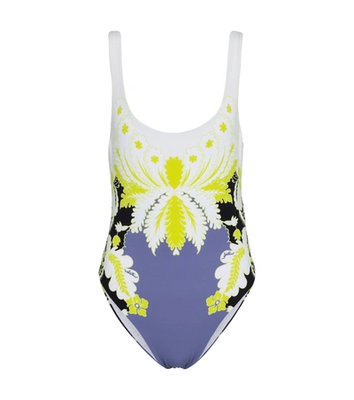 Shop Valentino Printed Swimsuit In Multicoloured