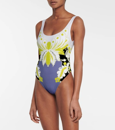 Shop Valentino Printed Swimsuit In Multicoloured