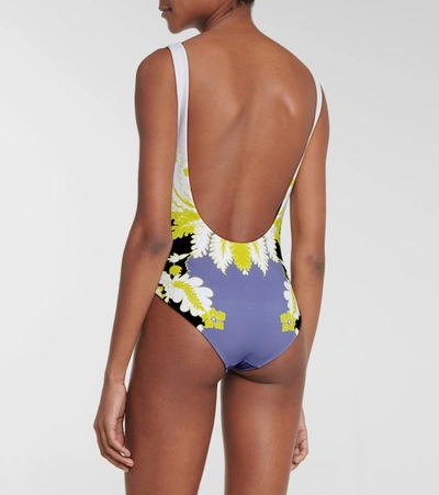 Shop Valentino Printed Swimsuit In Multicoloured