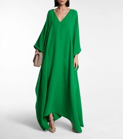 Cady Couture V-neck Caftan In Green