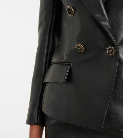 Shop Alexandre Vauthier Leather Blazer In Black