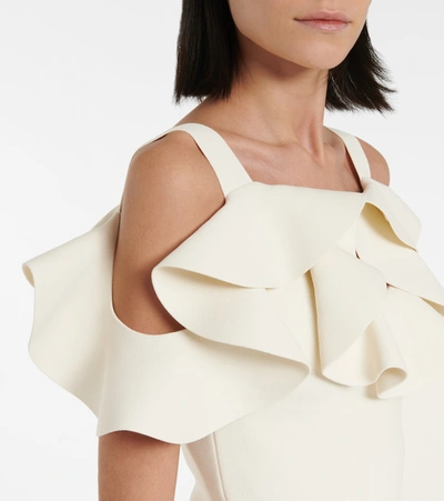 Shop Alexander Mcqueen Ruffle-trimmed Top In White