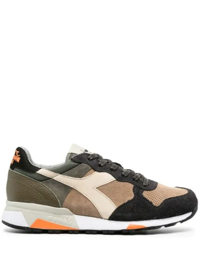Shop Diadora Panelled Lace-up Sneakers In Neutrals