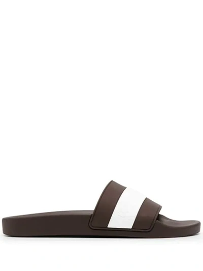 Shop Brunello Cucinelli Two-tone Pool Slides In Brown