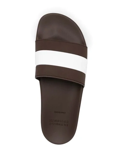 Shop Brunello Cucinelli Two-tone Pool Slides In Brown