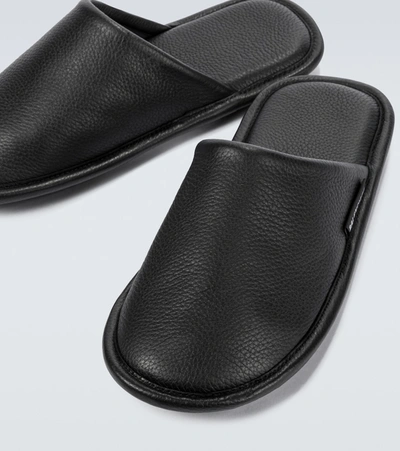 Shop Balenciaga Leather Slippers In Black