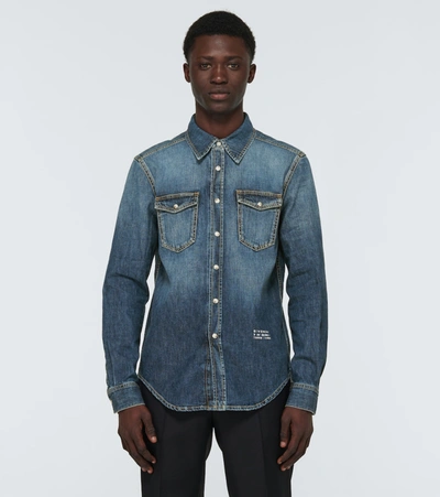 Shop Givenchy Denim Shirt In Blue