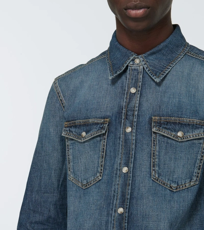 Shop Givenchy Denim Shirt In Blue