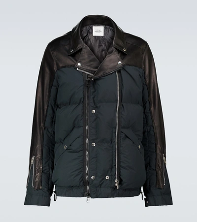 Shop Undercover Sacai X  Leather Jacket In Black