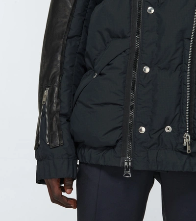 Shop Undercover Sacai X  Leather Jacket In Black
