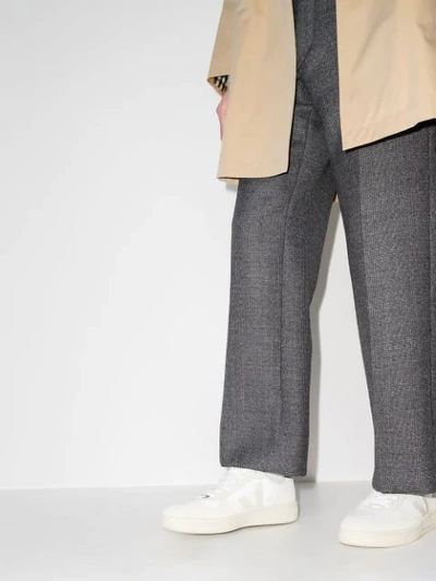 Veja V-10 Rubber-trimmed Suede And B-mesh Sneakers In White