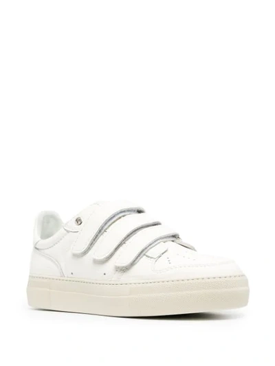 Shop Ami Alexandre Mattiussi Touch-strap Fastening Sneakers In White