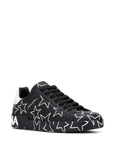 Shop Dolce & Gabbana Millennials Star Printed Sneakers In Black