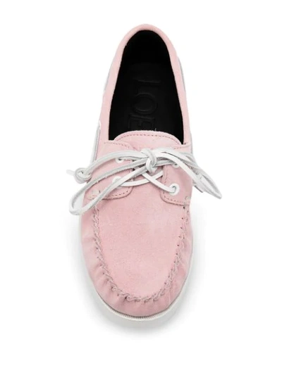 Shop Loewe Lace-up Loafers In Pink