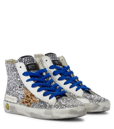 Shop Golden Goose Francy Glitter High-top Sneakers In Silver