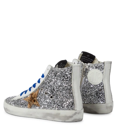 Shop Golden Goose Francy Glitter High-top Sneakers In Silver