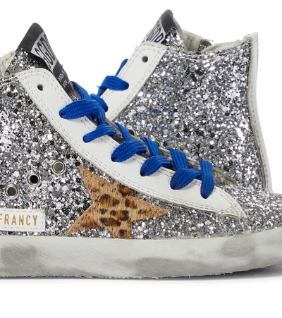 Shop Golden Goose Francy Glitter High-top Sneakers In Silver