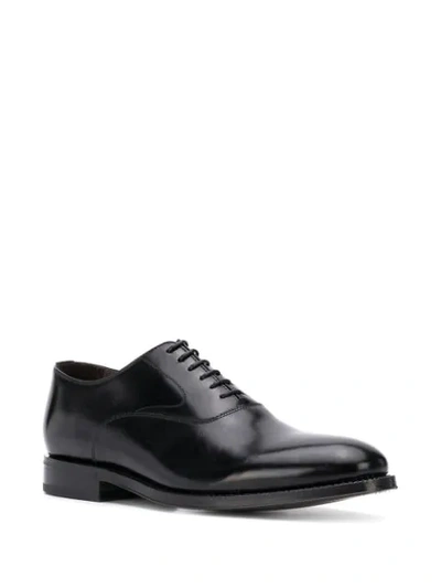 Shop Green George Pointed Toe Lace-up Oxford Shoes In Black